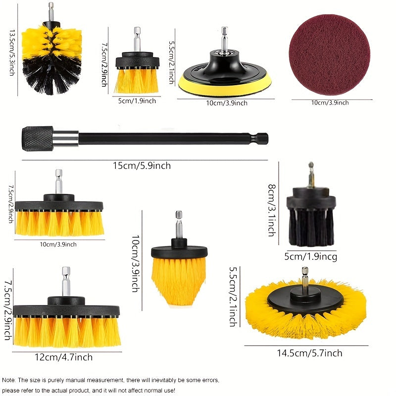 22pc Drill Brush Attachment Set Power Cleaning Scrub Bathroom Tub Tile Corn