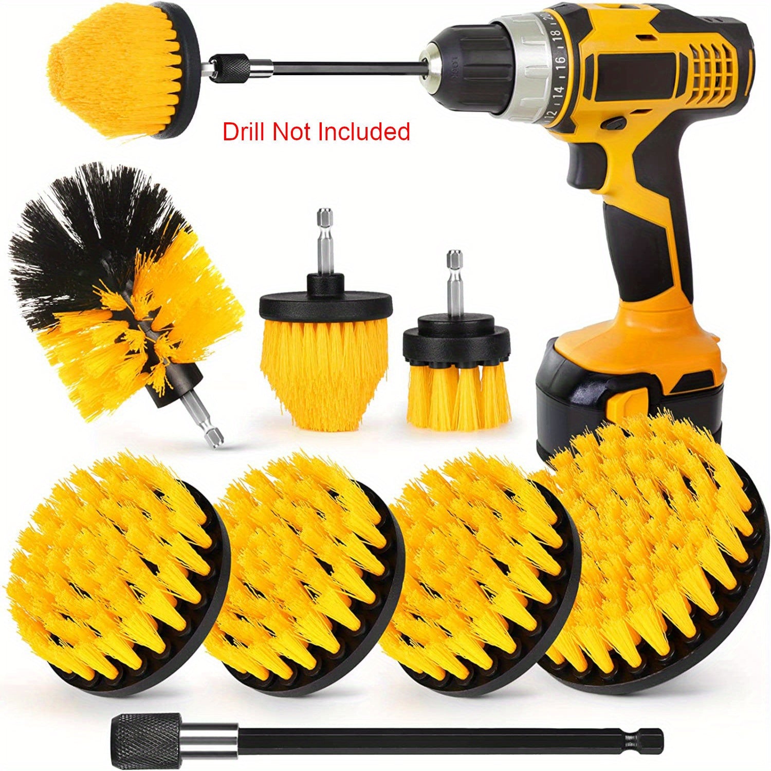 22pc Drill Brush Attachment Set Power Cleaning Scrub Bathroom Tub Tile Corn