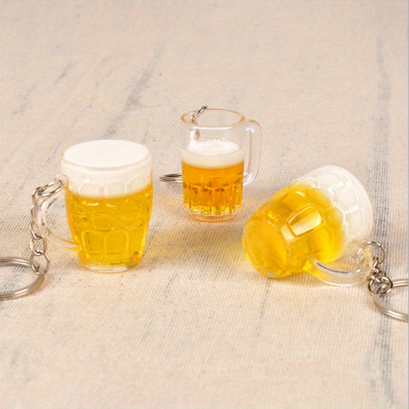 Creative Beer Cup Keychain Pendant Bag Wallet Car Key Charm Ornament