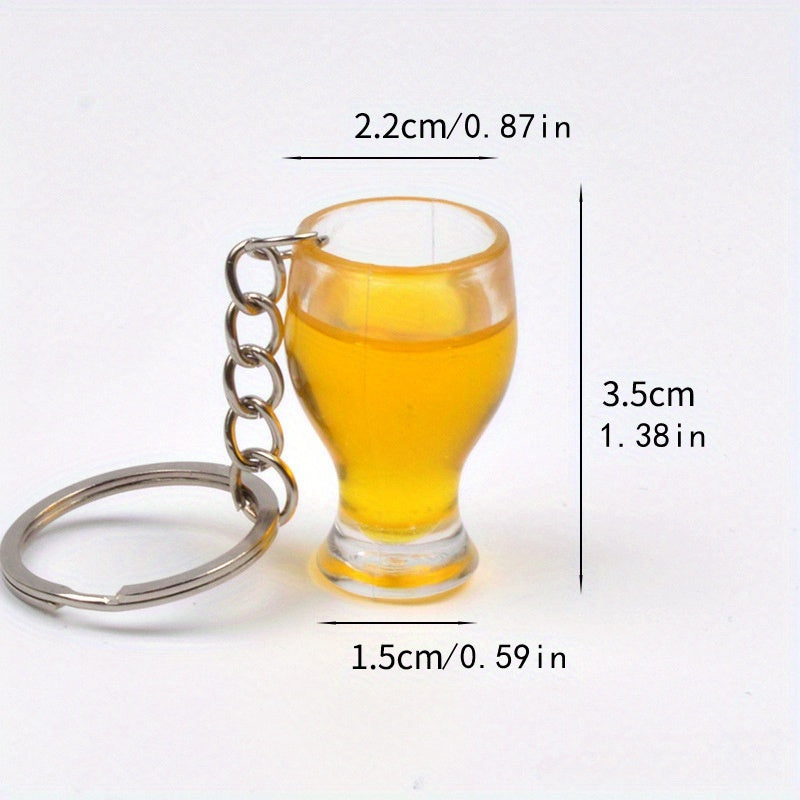Creative Beer Cup Keychain Pendant Bag Wallet Car Key Charm Ornament