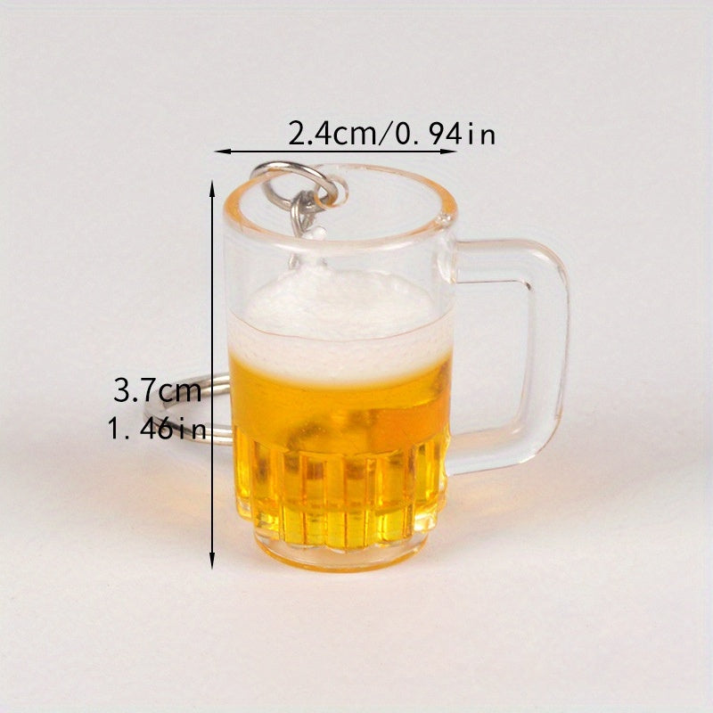 Creative Beer Cup Keychain Pendant Bag Wallet Car Key Charm Ornament