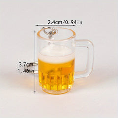 Creative Beer Cup Keychain Pendant Bag Wallet Car Key Charm Ornament