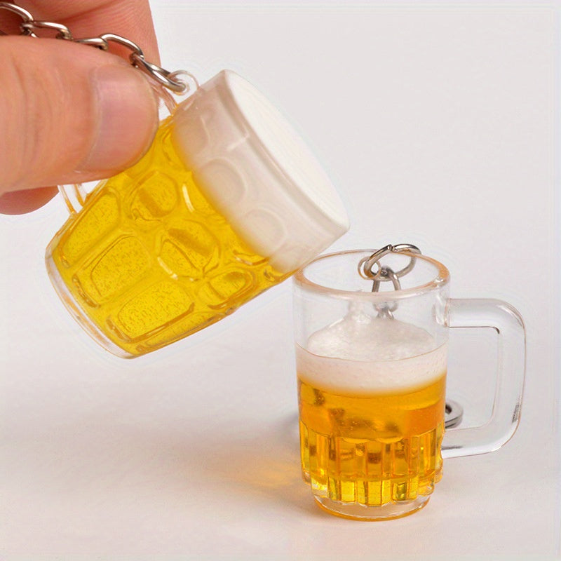 Creative Beer Cup Keychain Pendant Bag Wallet Car Key Charm Ornament