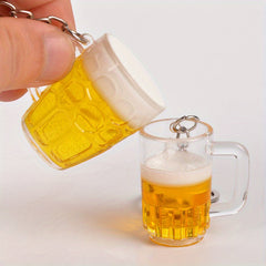 Creative Beer Cup Keychain Pendant Bag Wallet Car Key Charm Ornament