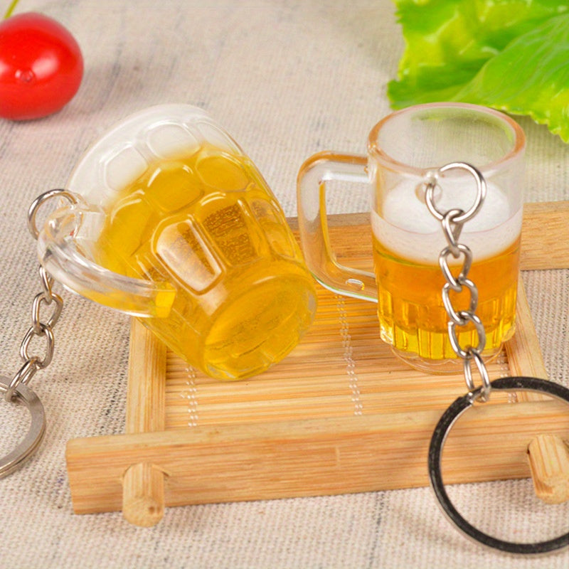 Creative Beer Cup Keychain Pendant Bag Wallet Car Key Charm Ornament