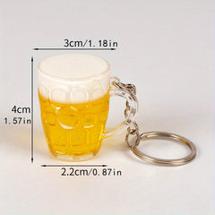 Creative Beer Cup Keychain Pendant Bag Wallet Car Key Charm Ornament