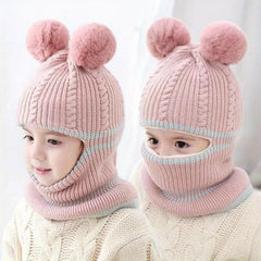 Baby Thickened Knitted Hat with Face and Ear Protection
