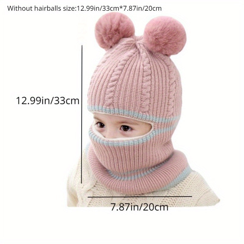 Baby Thickened Knitted Hat with Face and Ear Protection