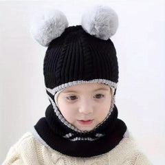 Baby Thickened Knitted Hat with Face and Ear Protection