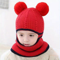 Baby Thickened Knitted Hat with Face and Ear Protection