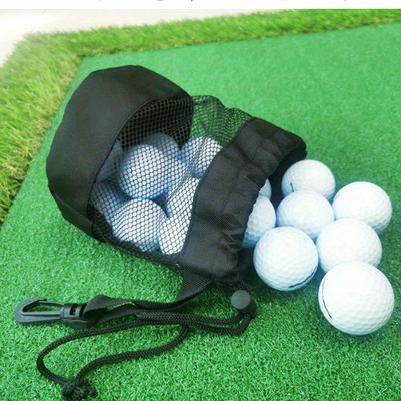 Golf Mesh Bag Single Side Drawstring Strap w/ Pocket