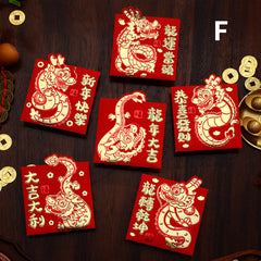 12pcs Dragon Year 3D Red Envelope YearLucky Money Bag Chinese Year Decorations