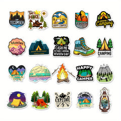 50pcs Cartoon Camping Stickers for Notebook Phone Case Water Cup Decoration