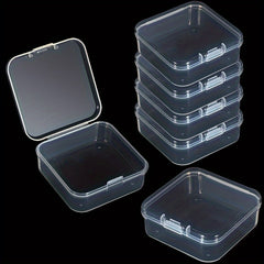 10pcs Mini Plastic Clear Storage Boxes Transparent Jewelry Storage Boxes