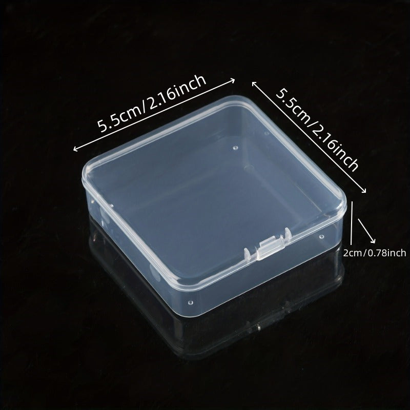 10pcs Mini Plastic Clear Storage Boxes Transparent Jewelry Storage Boxes
