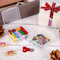 10pcs Mini Plastic Clear Storage Boxes Transparent Jewelry Storage Boxes