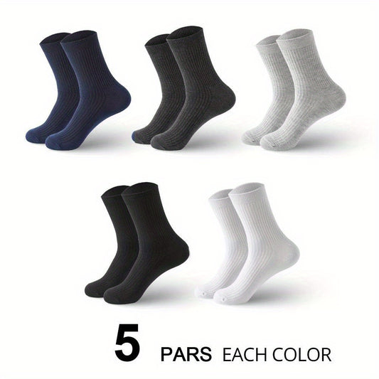 5 Pairs Men's Ankle Socks Breathable Solid Striped Casual Fitness Travel