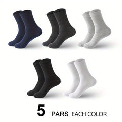 5 Pairs Men's Ankle Socks Breathable Solid Striped Casual Fitness Travel