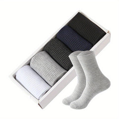 5 Pairs Men's Ankle Socks Breathable Solid Striped Casual Fitness Travel