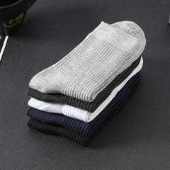 5 Pairs Men's Ankle Socks Breathable Solid Striped Casual Fitness Travel