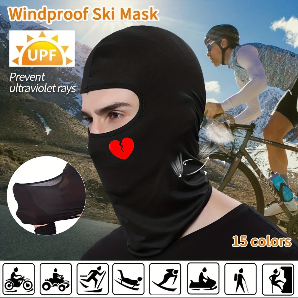 Broken Heart Printed Face Mask Balaclava Windproof Hat For Men Women