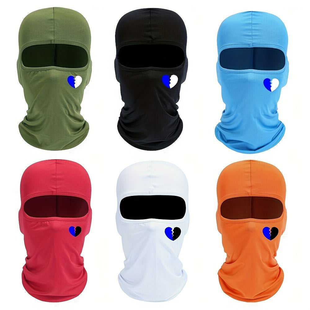 Breathable Balaclava Heart Printed Mask Motorcycle Head Cover Full Face Mask