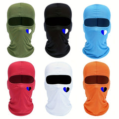 Breathable Balaclava Heart Printed Mask Motorcycle Head Cover Full Face Mask