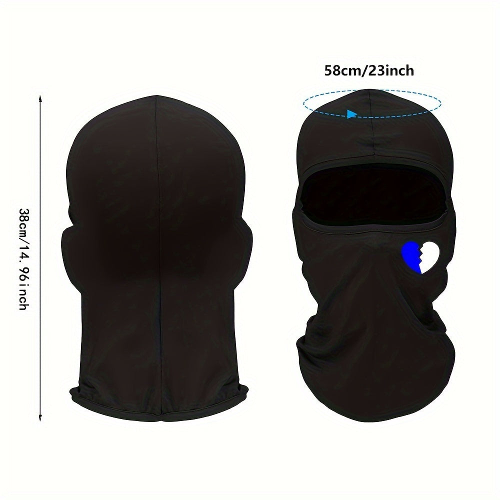 Breathable Balaclava Heart Printed Mask Motorcycle Head Cover Full Face Mask