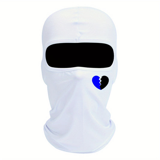 Breathable Balaclava Heart Printed Mask Motorcycle Head Cover Full Face Mask