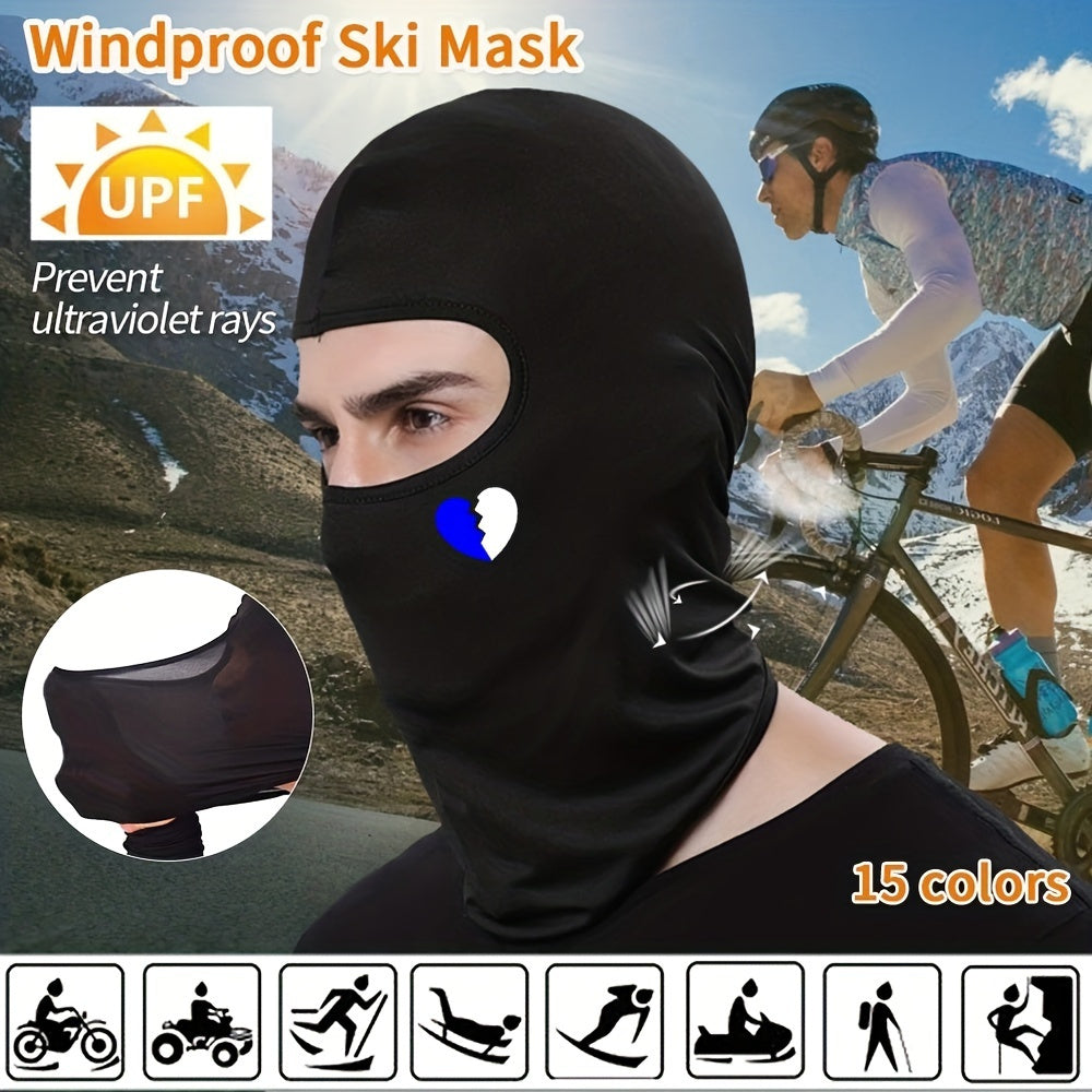 Breathable Balaclava Heart Printed Mask Motorcycle Head Cover Full Face Mask