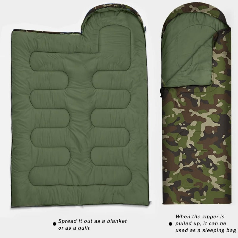 Envelope Camo Sleeping Bag Winter Warm Cotton Bag For Camping