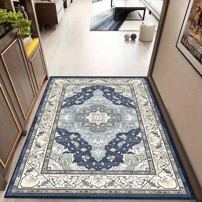 Vintage Boho Area Rug Soft Thickened Floor Mat Non Slip Machine Washable Carpet
