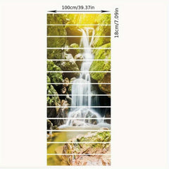 Waterfall Landscape Staircase Sticker Set - DIY Adhesive Stair Decal Mural