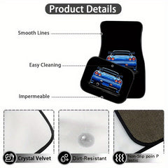 4pcs Sport Car Pattern Car Seat Cover Set