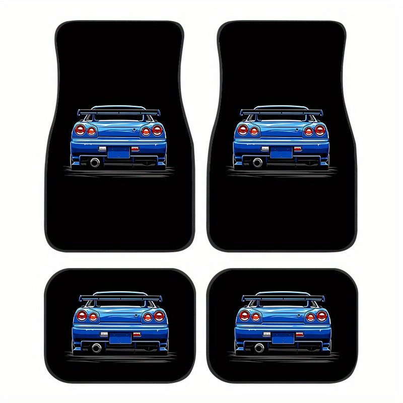 4pcs Sport Car Pattern Car Seat Cover Set