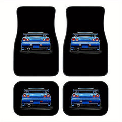 4pcs Sport Car Pattern Car Seat Cover Set