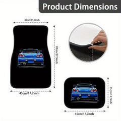 4pcs Sport Car Pattern Car Seat Cover Set