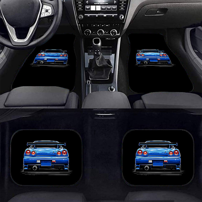 4pcs Sport Car Pattern Car Seat Cover Set