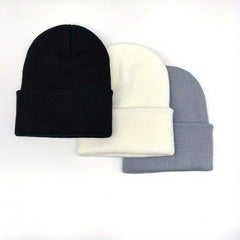 3pcs Winter Beanie Skull Cap Knitted Hat For Men And Women