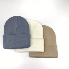 3pcs Winter Beanie Skull Cap Knitted Hat For Men And Women