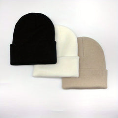 3pcs Winter Beanie Skull Cap Knitted Hat For Men And Women