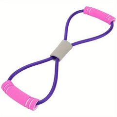 8 Shaped Yoga Resistance Bands With Pedal Puller Workout Equipment