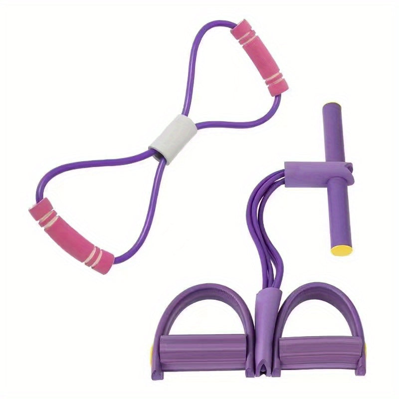 8 Shaped Yoga Resistance Bands With Pedal Puller Workout Equipment