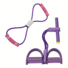 8 Shaped Yoga Resistance Bands With Pedal Puller Workout Equipment