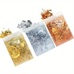 2g Golden Slivery Copper Foil Glitters for Gilding DIY
