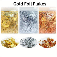 2g Golden Slivery Copper Foil Glitters for Gilding DIY