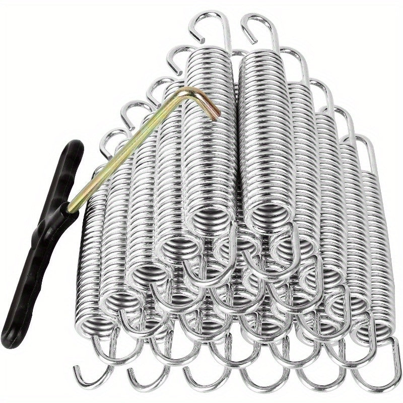 20pcs Trampoline Springs Set Heavy Duty Galvanized Steel T Hook