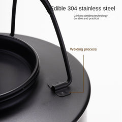 Stainless Steel Camping Kettle 0 9L Portable Kettle For Outdoor Camping Picnic
