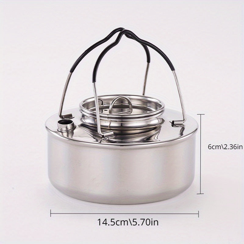 Stainless Steel Camping Kettle 0 9L Portable Kettle For Outdoor Camping Picnic