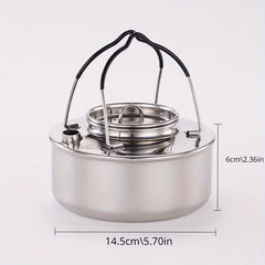 Stainless Steel Camping Kettle 0 9L Portable Kettle For Outdoor Camping Picnic